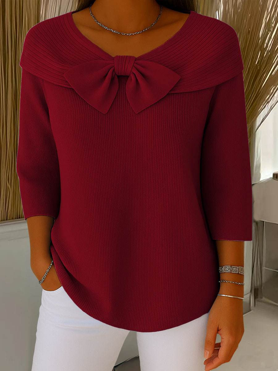 ELARA™ | Soft Knit Bow Sweater