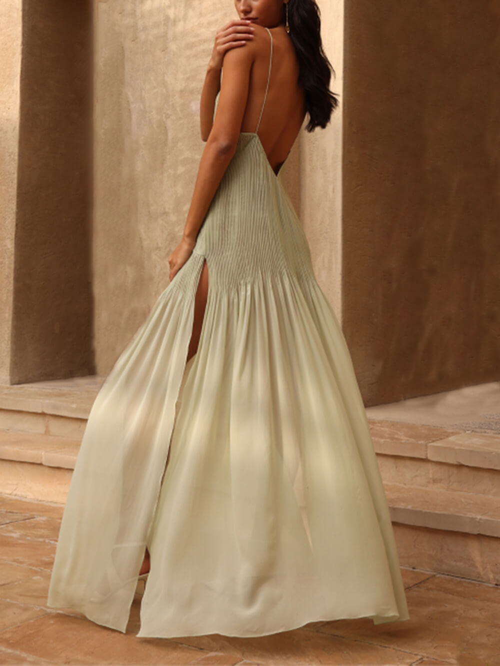 Saffron™ | Chic Slit Maxi Dress