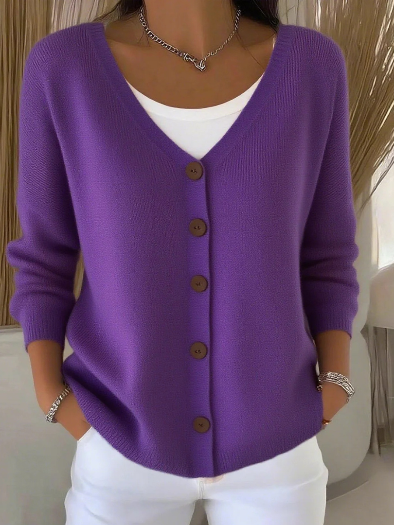 Selani™ | Casual Buttoned V-neck Top