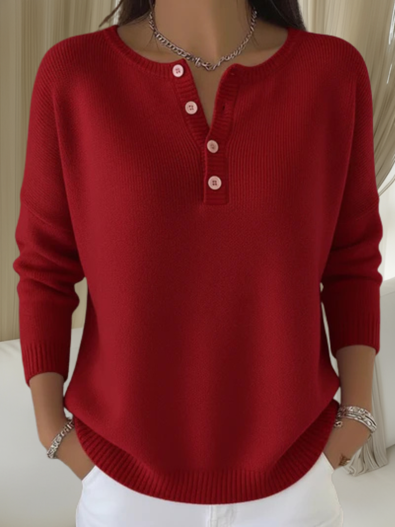 Bliss™ | Soft  Button Detailed Sweater