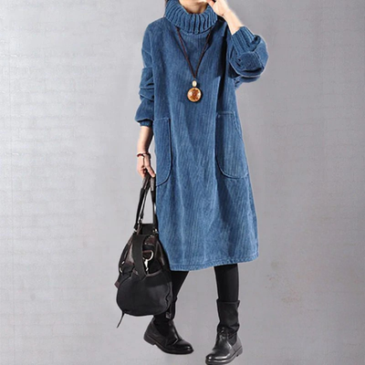 Annara™ | Cozy Turtleneck Corduroy Dress