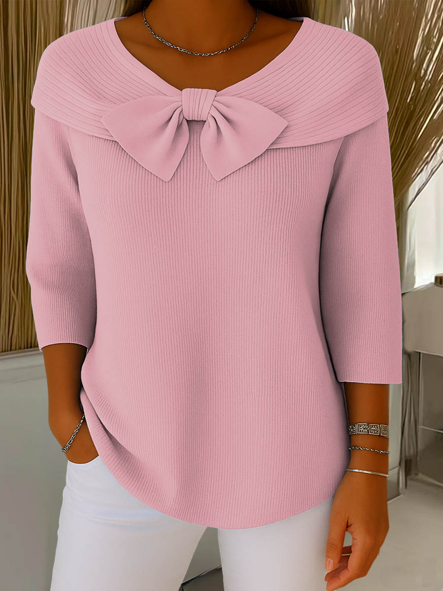 ELARA™ | Soft Knit Bow Sweater