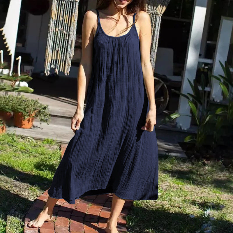 Karen - Long Sleeveless Cotton Dress
