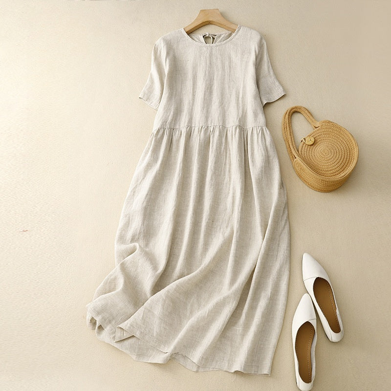 Matilda - Linen and Cotton Dress With Pockets