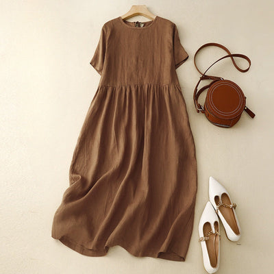 Matilda - Linen and Cotton Dress With Pockets