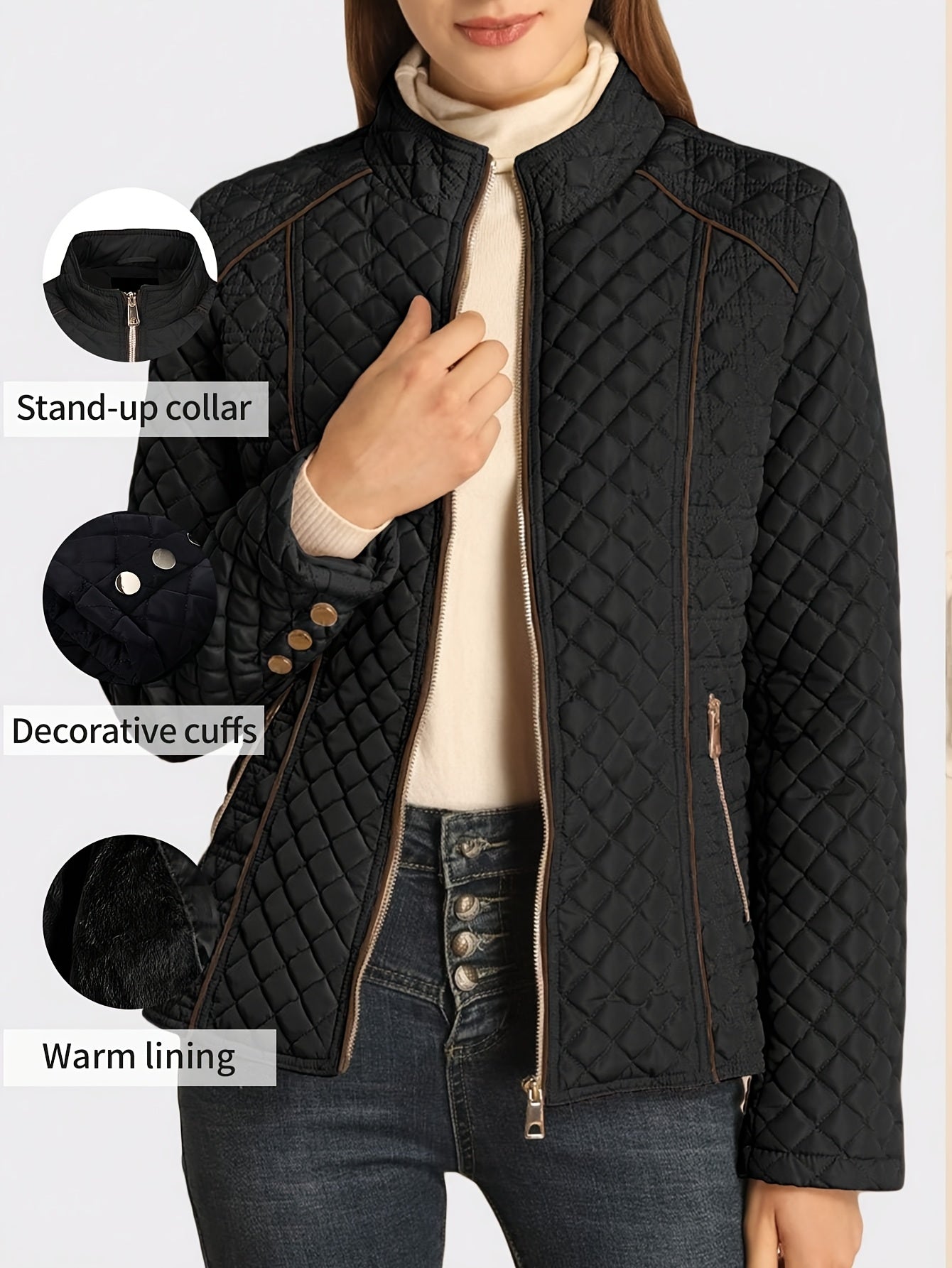 Raquel™ | Diamond-Quilted Padded Jacket