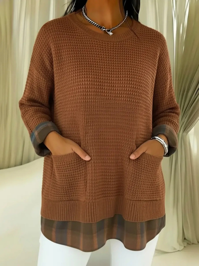 Vionelle™ | Casual Plaid Pullover Sweater