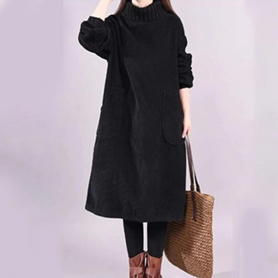 Annara™ | Cozy Turtleneck Corduroy Dress