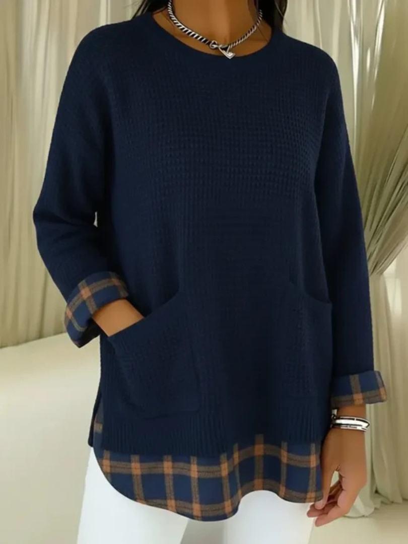 Vionelle™ | Casual Plaid Pullover Sweater