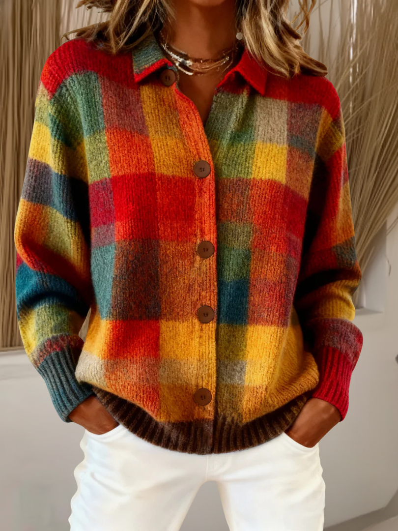 Esther™ | Retro Plaid Cardigan
