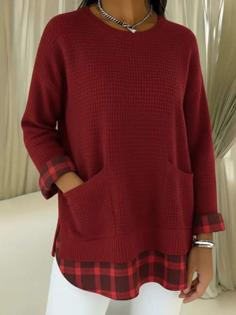 Vionelle™ | Casual Plaid Pullover Sweater