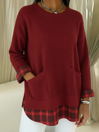 Vionelle™ | Casual Plaid Pullover Sweater
