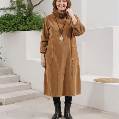 Annara™ | Cozy Turtleneck Corduroy Dress