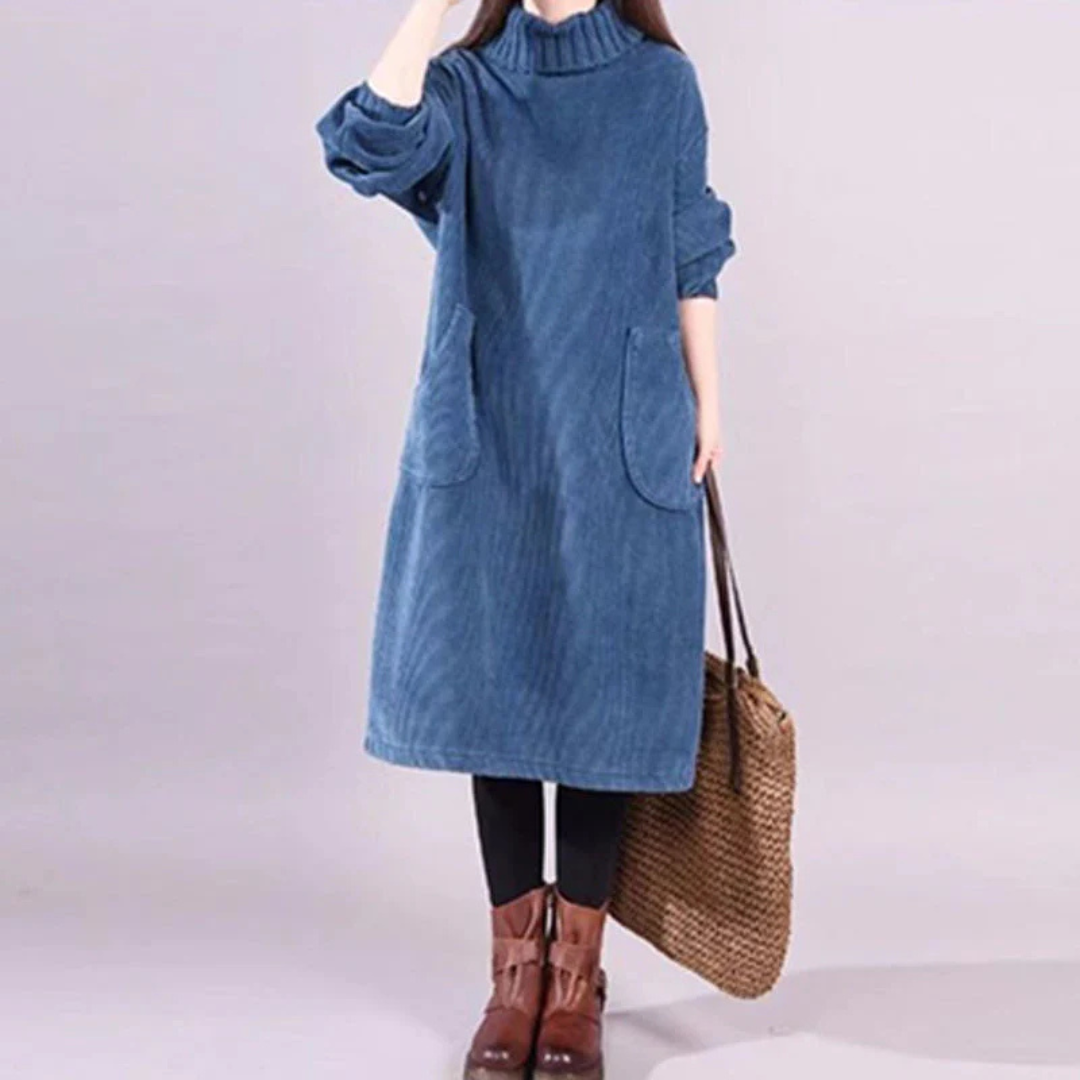 Annara™ | Cozy Turtleneck Corduroy Dress