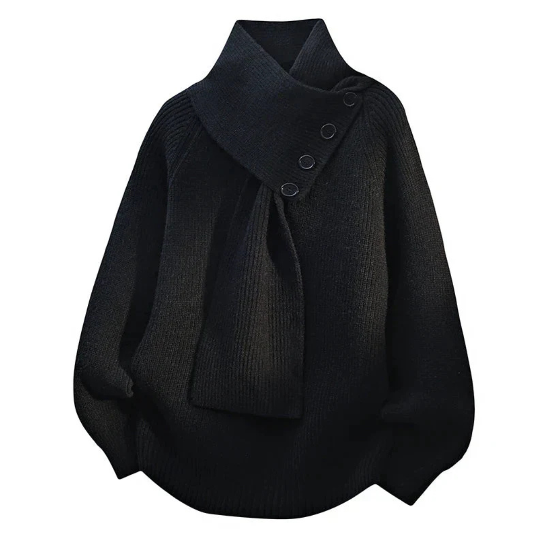 Rislena™ | Asymmetrical Collar Knit Sweater