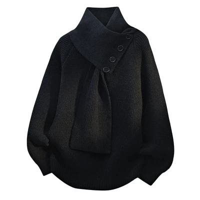 Rislena™ | Asymmetrical Collar Knit Sweater