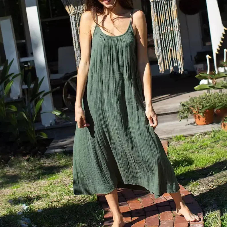 Karen - Long Sleeveless Cotton Dress