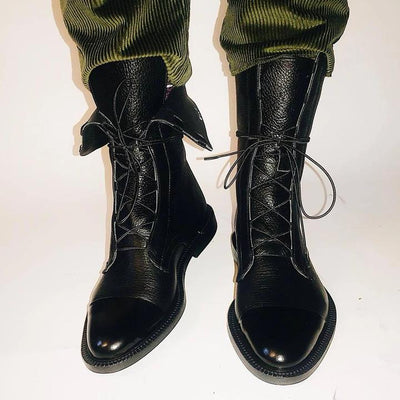 Mireille - Women's British Style Patent Leather Boots