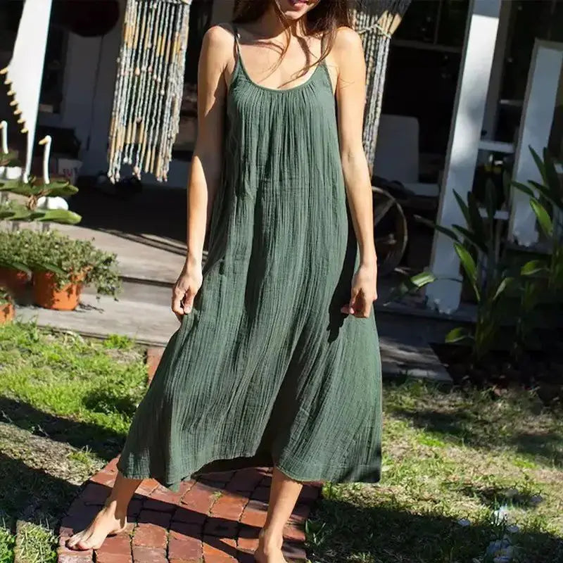 Karen - Long Sleeveless Cotton Dress