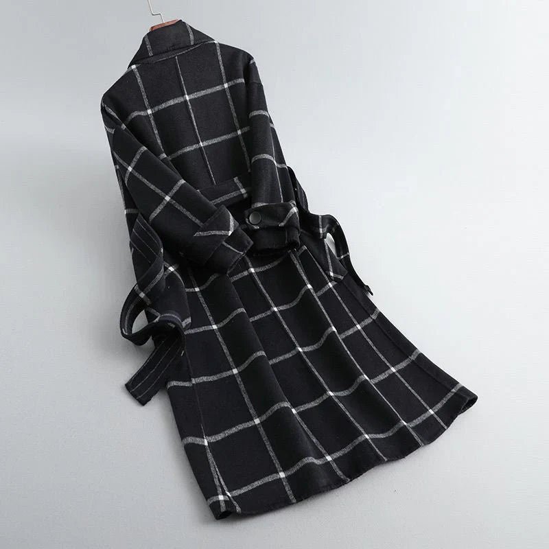 Embera™ | Retro Lapel Plaid Tweed Coat