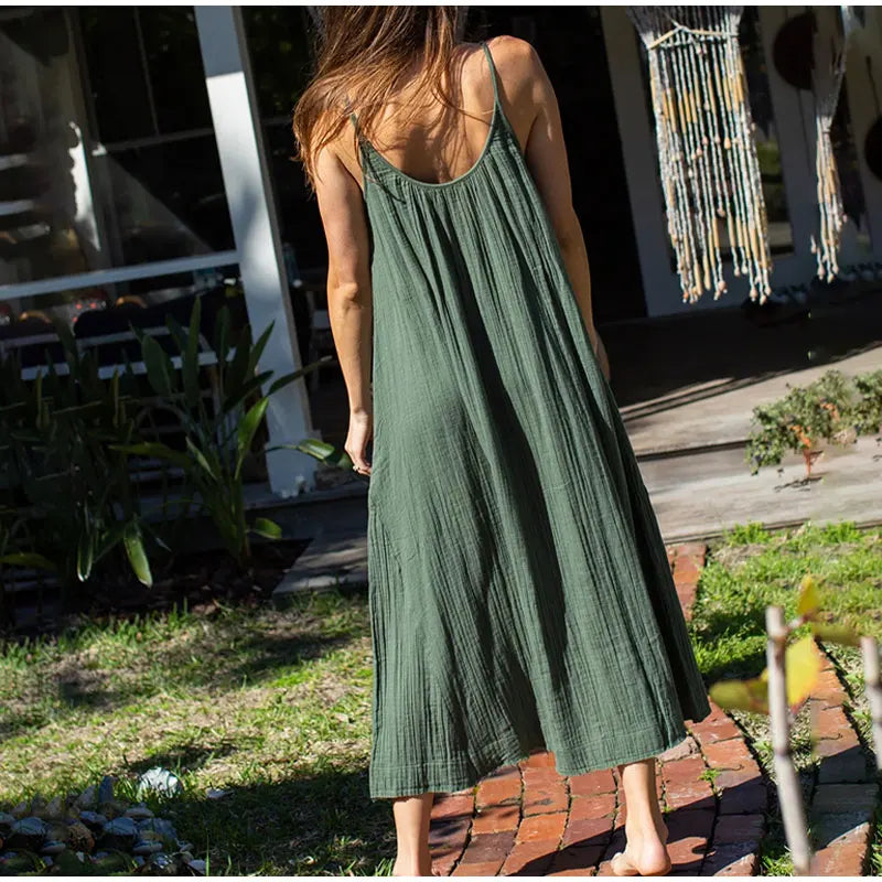 Karen - Long Sleeveless Cotton Dress