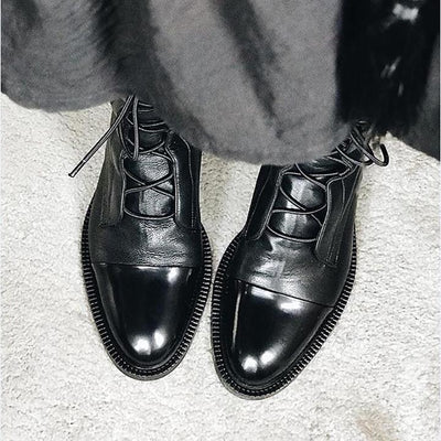 Mireille - Women's British Style Patent Leather Boots