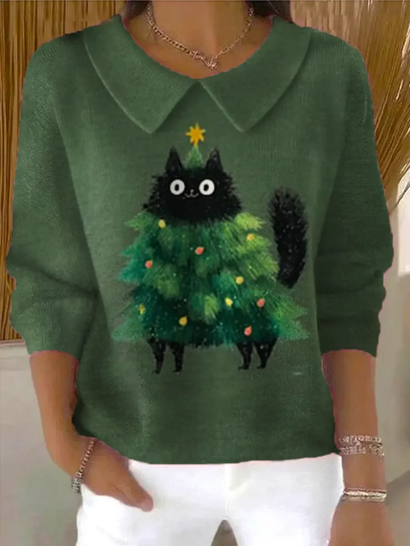 Sofiana™ | Festive Feline Tree Pullover