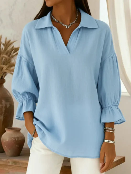 Rivelle™ | Relaxed V-Neck Blouse
