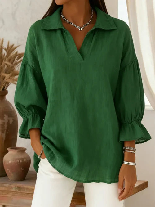 Rivelle™ | Relaxed V-Neck Blouse