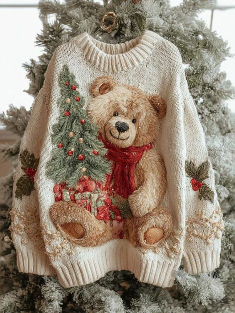 Willow™ | Festive Teddy Print Pullover