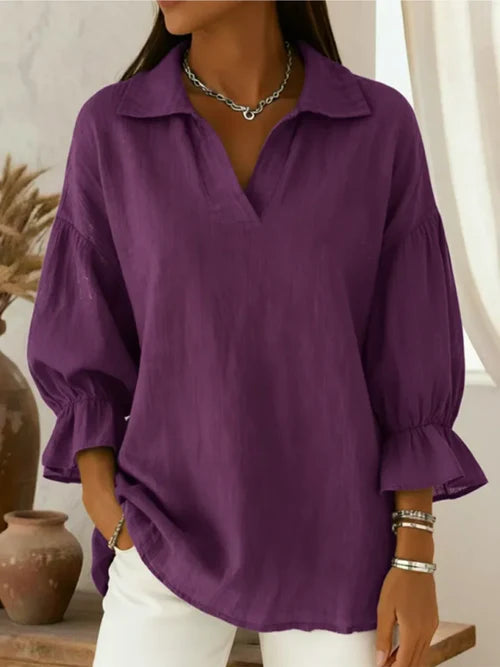 Rivelle™ | Relaxed V-Neck Blouse