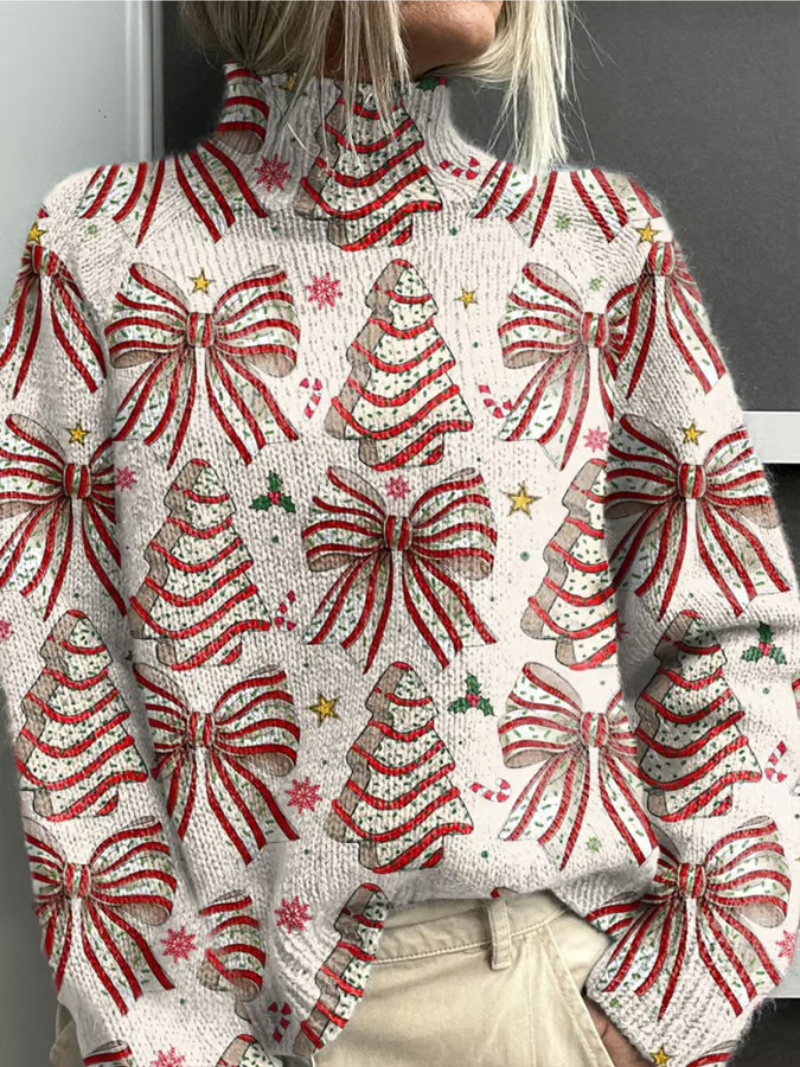 Verity™ | Bow-Print Christmas Sweater
