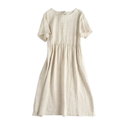 Matilda - Linen and Cotton Dress With Pockets