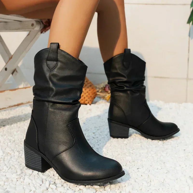 Colette™ | Classic Mid-Calf Western Boots