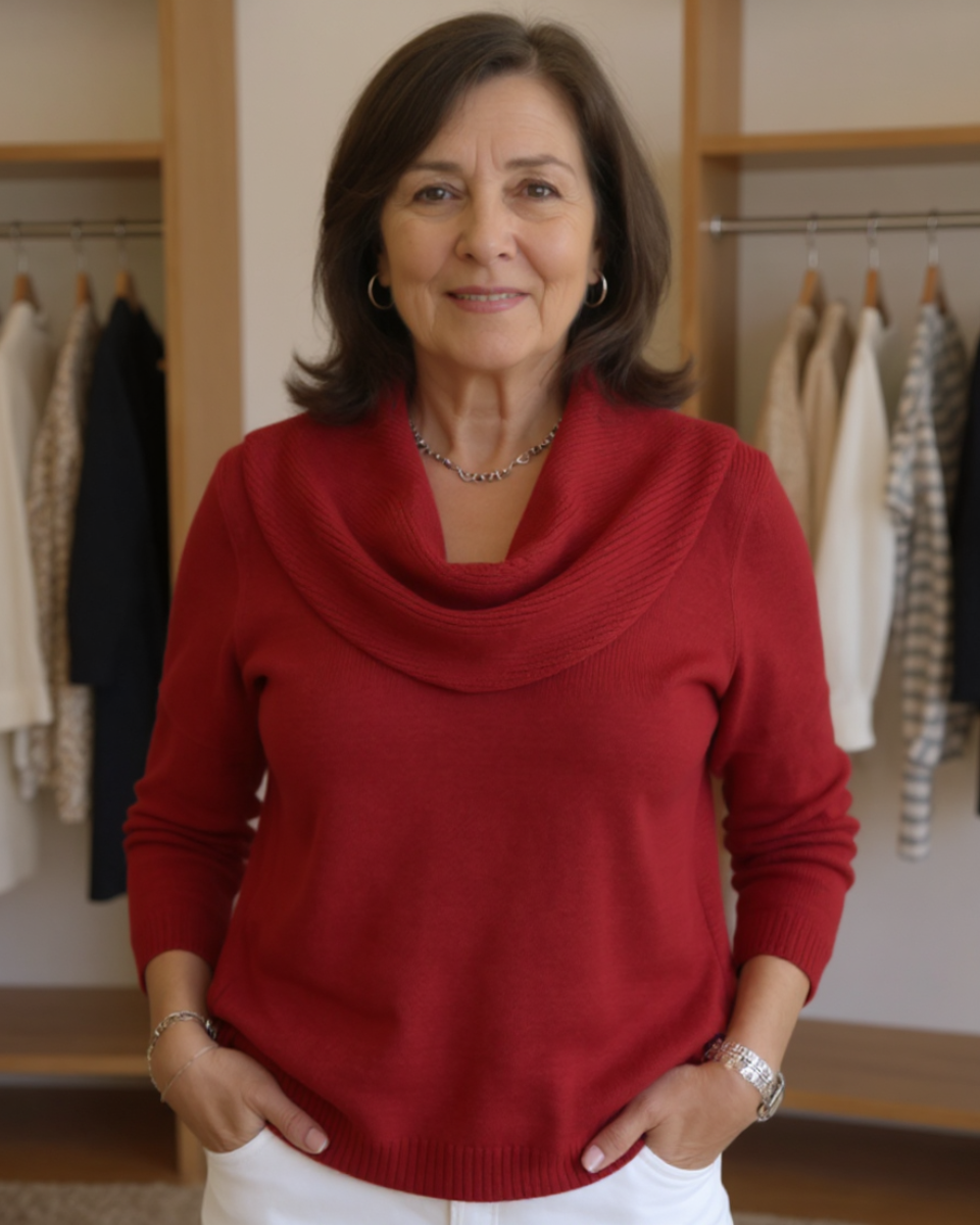 Christine™ | Cozy Ruffled-neck Sweater