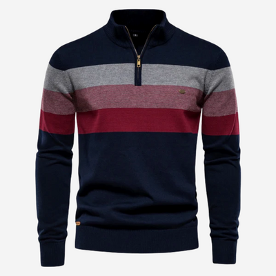 Jason™ |  Sweater with polo collar and half zipper