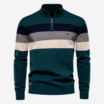 Jason™ |  Sweater with polo collar and half zipper