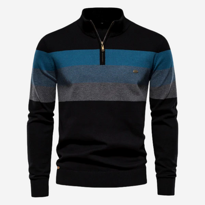 Jason™ |  Sweater with polo collar and half zipper