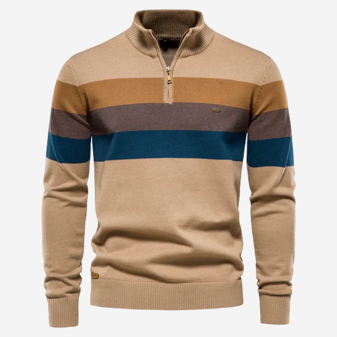 Jason™ |  Sweater with polo collar and half zipper