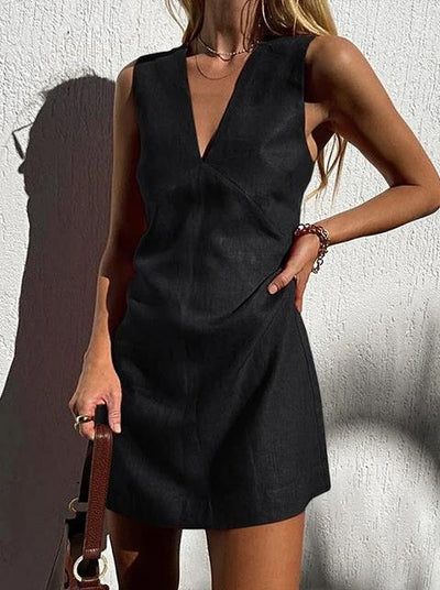 Hazel - Summer V-Neck Cotton Dress
