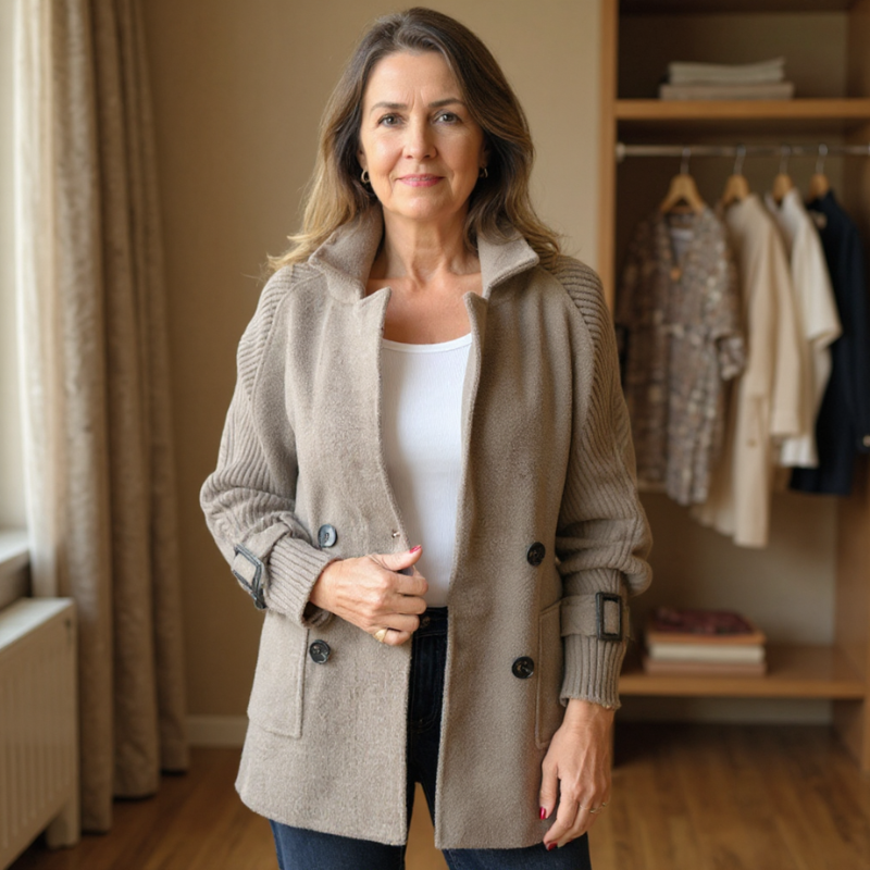 Gabriella™ | Mid-Length Double-Breasted Coat