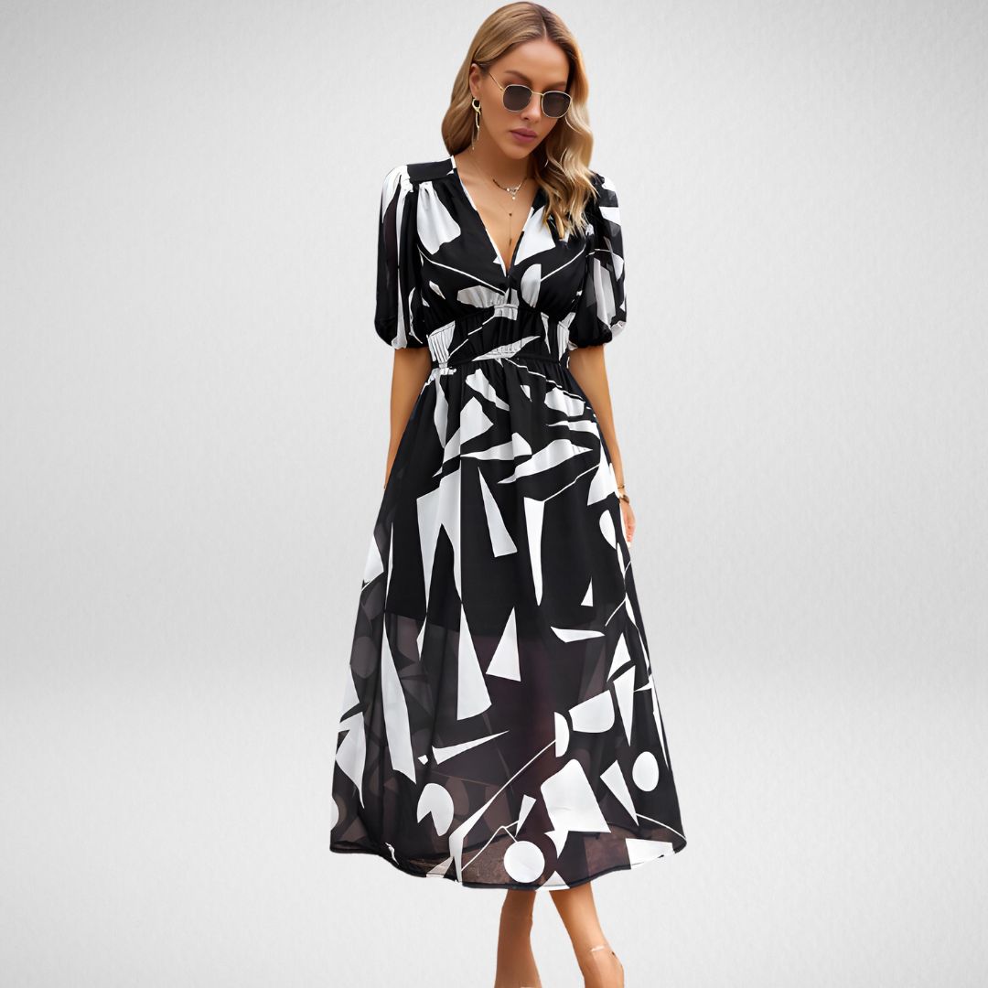 Elena™  | Charming dress with V-neckline