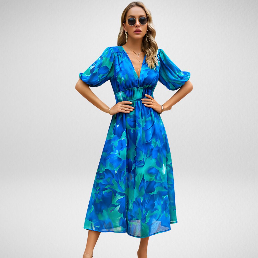 Elena™  | Charming dress with V-neckline