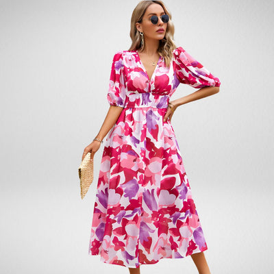 Elena™  | Charming dress with V-neckline