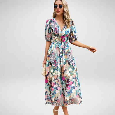 Elena™  | Charming dress with V-neckline