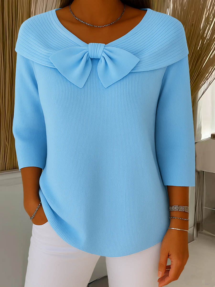 ELARA™ | Soft Knit Bow Sweater