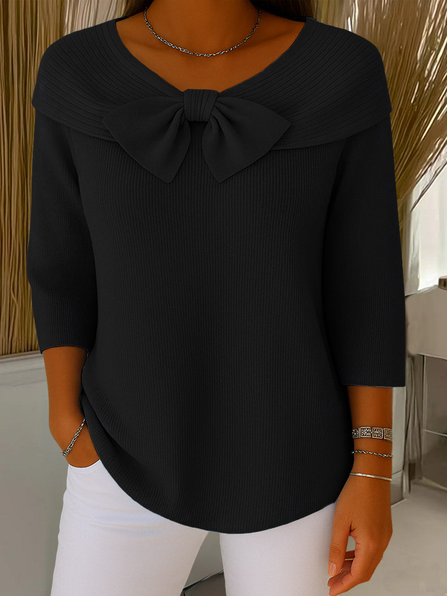 ELARA™ | Soft Knit Bow Sweater