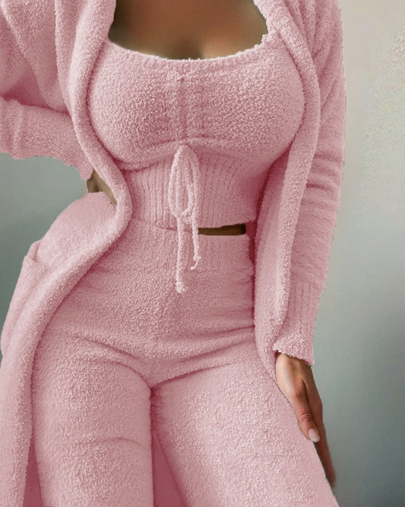 MonAmi™ | green wool coat with fleece lightweight house suit