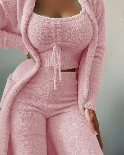 MonAmi™ | green wool coat with fleece lightweight house suit