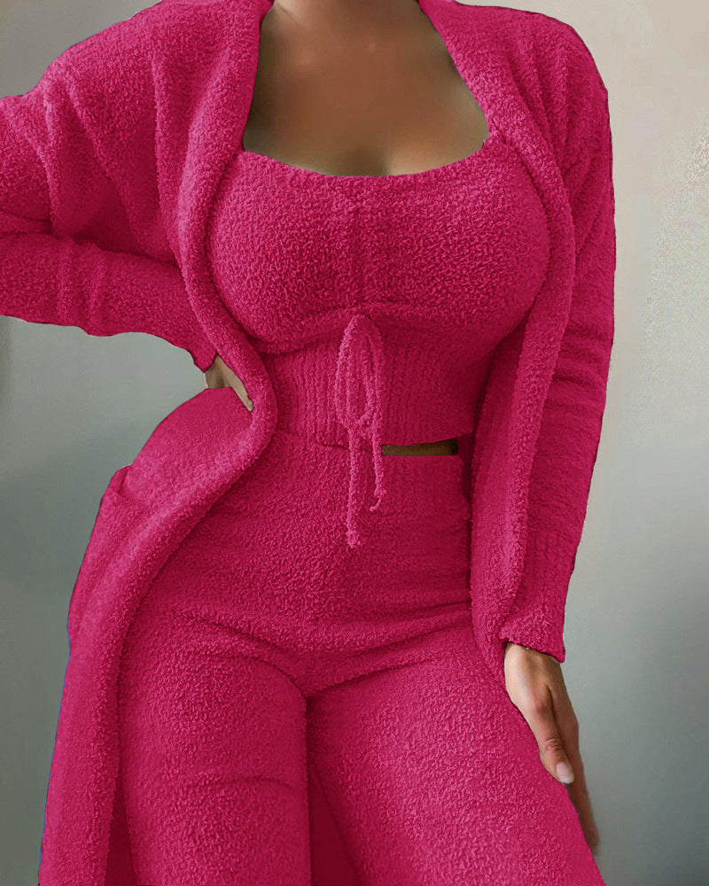 MonAmi™ | green wool coat with fleece lightweight house suit